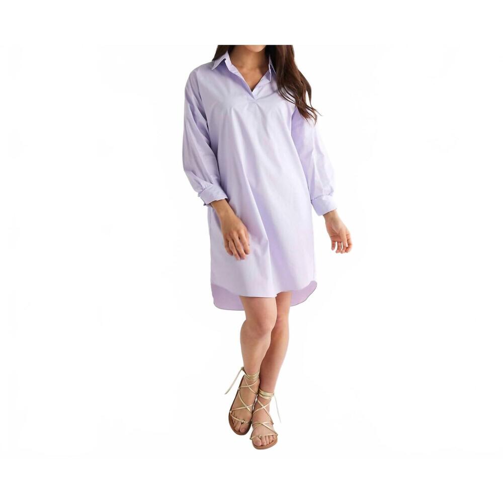 NEW CARYN LAWN preppy star elbow dress in lavender
